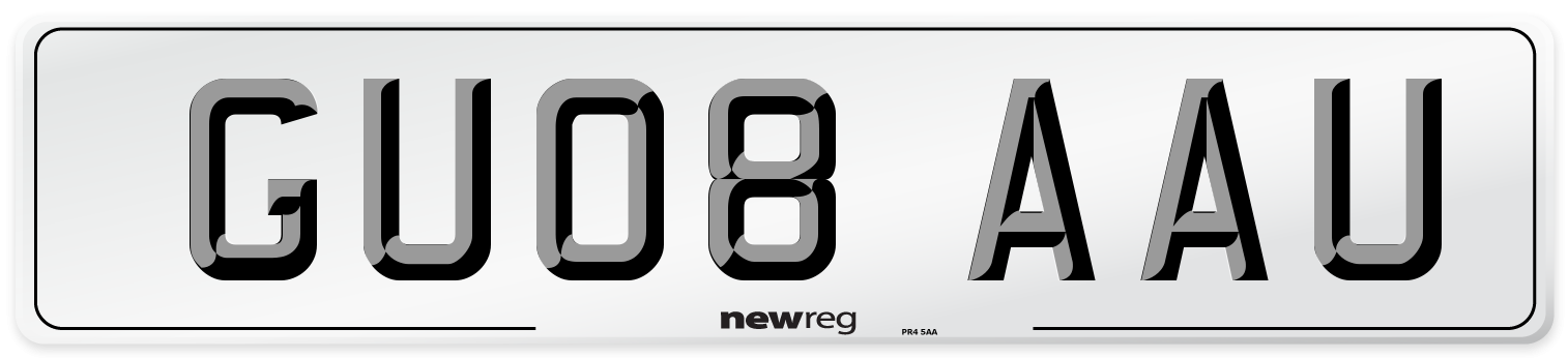 GU08 AAU Number Plate from New Reg
